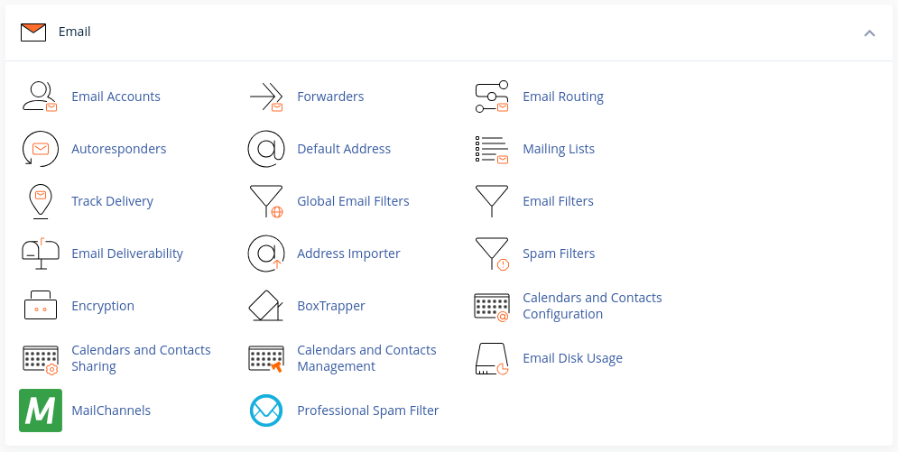 cPanel Email Section