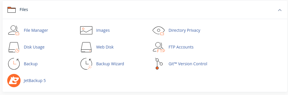 cPanel Files Section